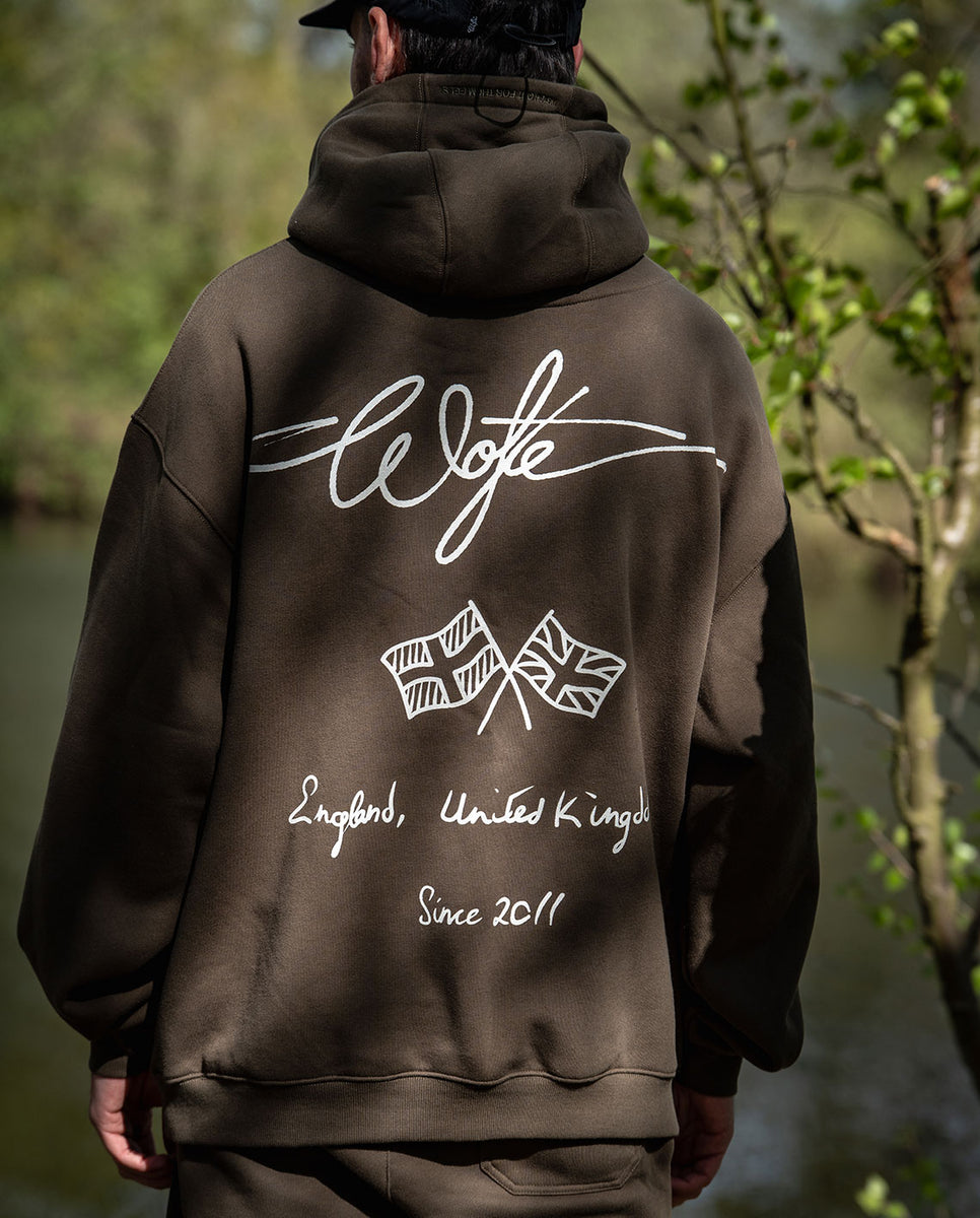 Wofte-carp-fishing-clothing-olive-signature-oversized-hoodie-model-view ...