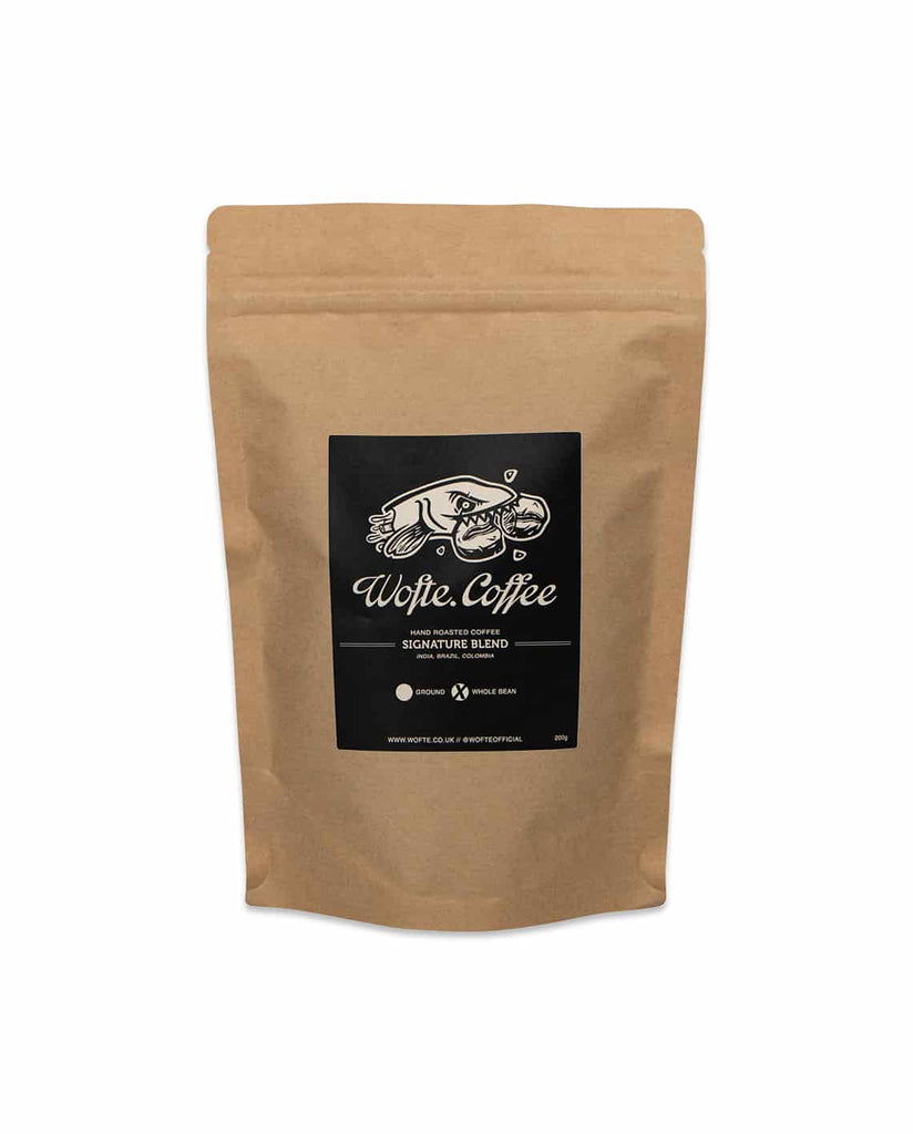 WOFTE CARP FISHING CLOTHING WOFTE COFFEE SIGNATURE BLEND BEANS FRONT