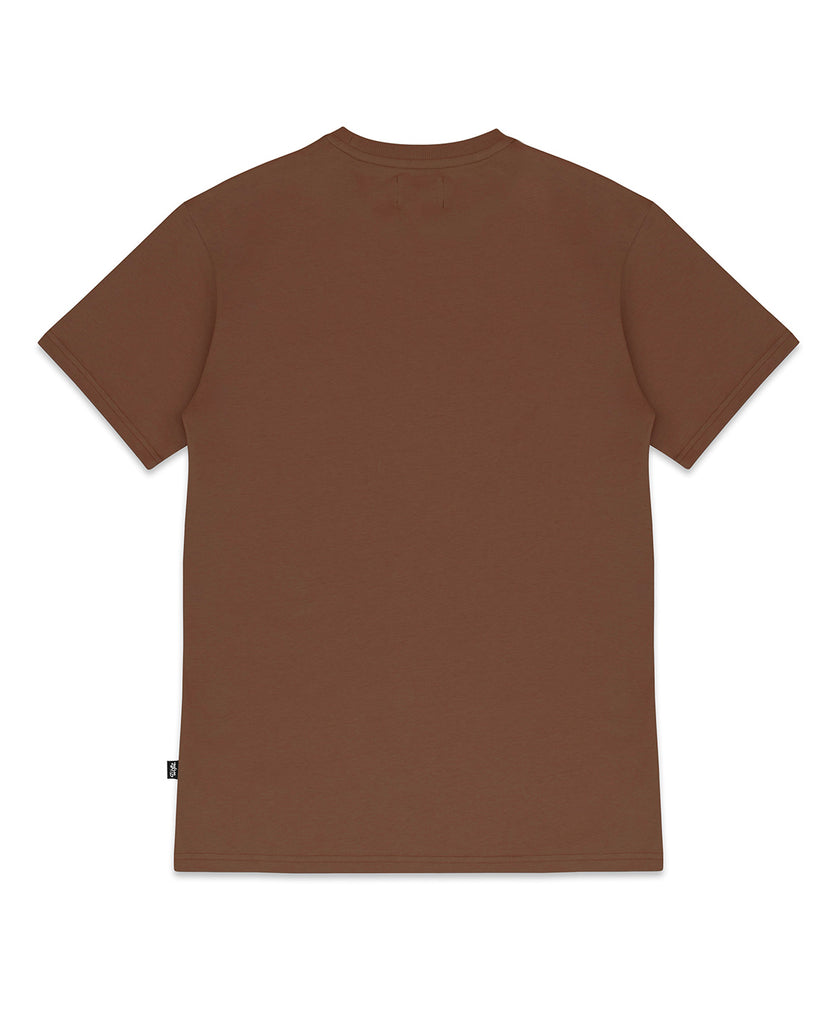 Wofte carp fishing clothing est.11 brown t-shirt back view