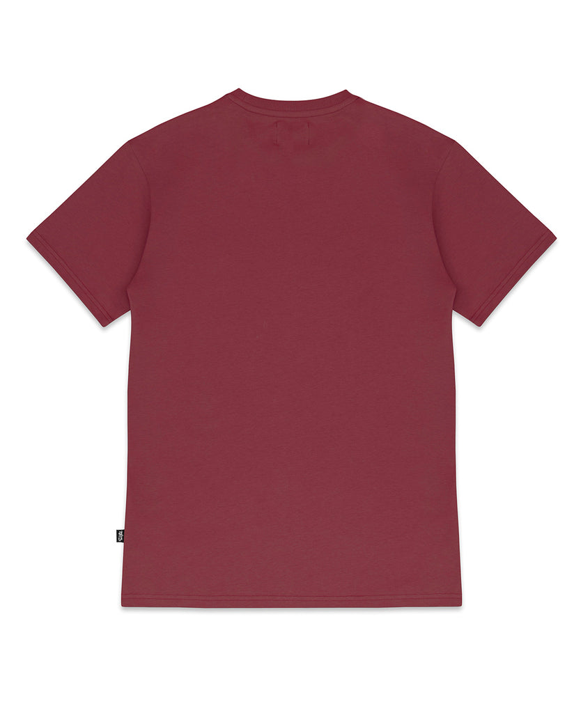 Wofte carp fishing clothing est.11 maroon t-shirt back view