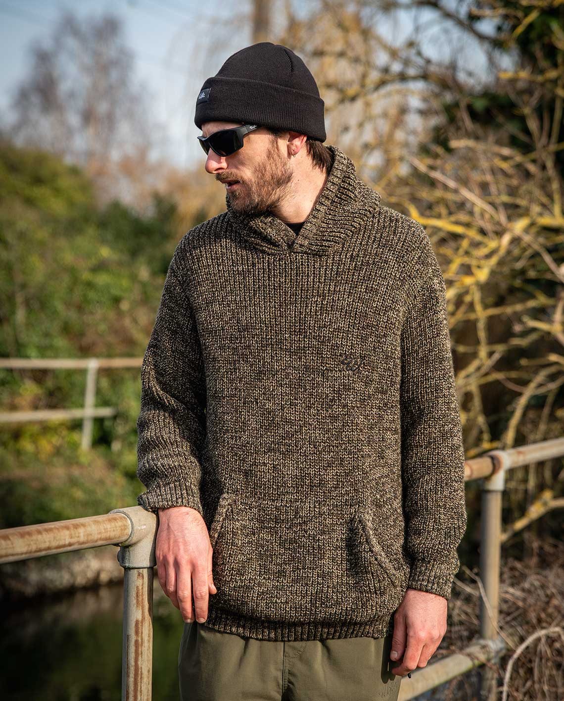 Camo Knitted Hoodie - Main Image