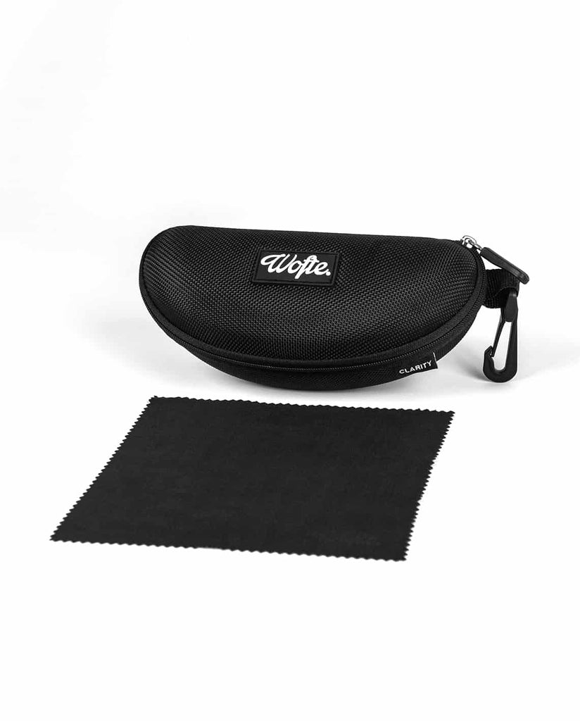 WOFTE CARP FISHING CLOTHING CLARITY WRAP SUNGLASSES CASE AND CLEANING CLOTH