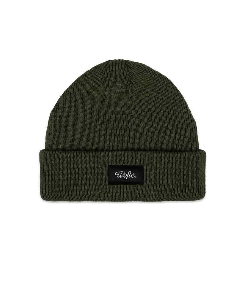 WOFTE CARP FISHING CLOTHING CLASSIC OLIVE BEANIE FRONT