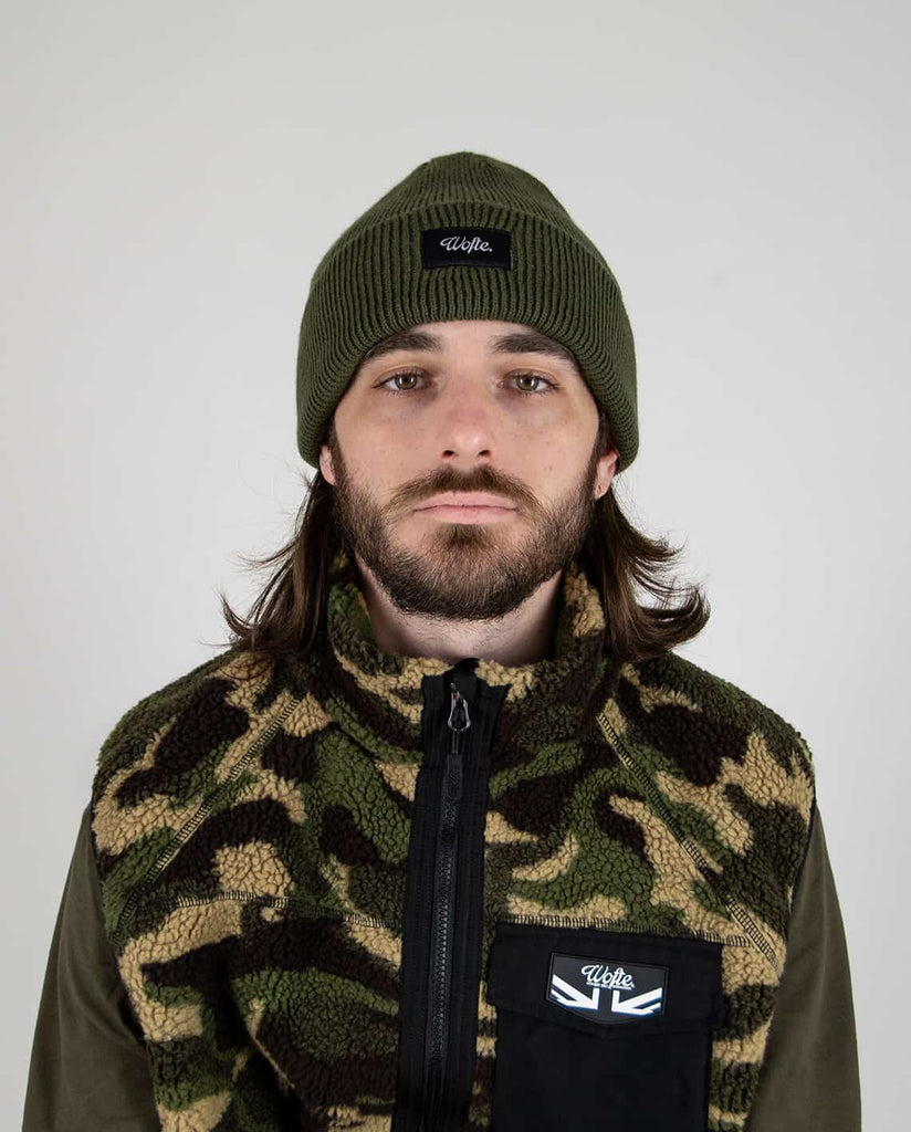 WOFTE CARP FISHING CLOTHING CLASSIC OLIVE BEANIE MODEL 1