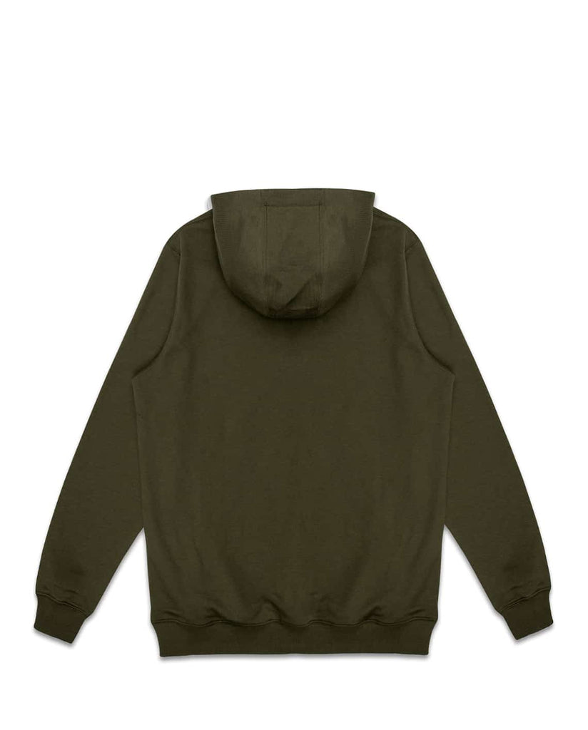 WOFTE CARP FISHING CLOTHING STAPLE OLIVE HOODIE BACK